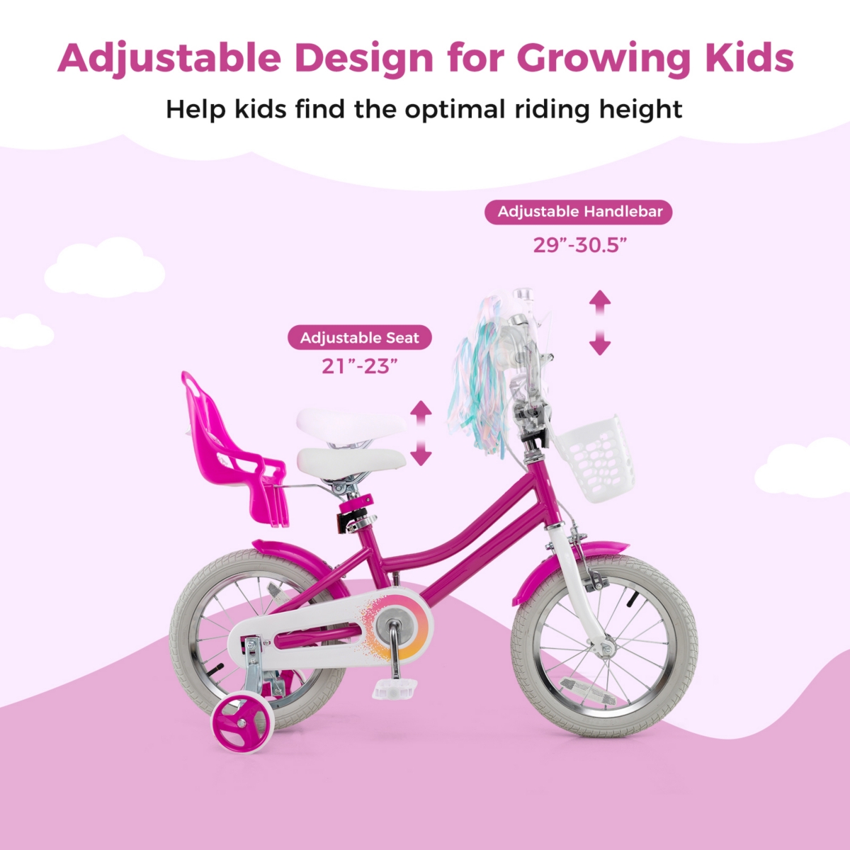 Kids Bicycle with Training Wheels and Front and Rear Brake System