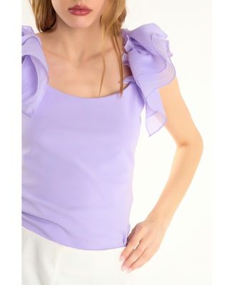 Women's Organza Ruffle with Knit Top