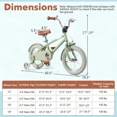 Slickblue Kids Bike with Adjustable Handlebar and Saddle for Growing Children