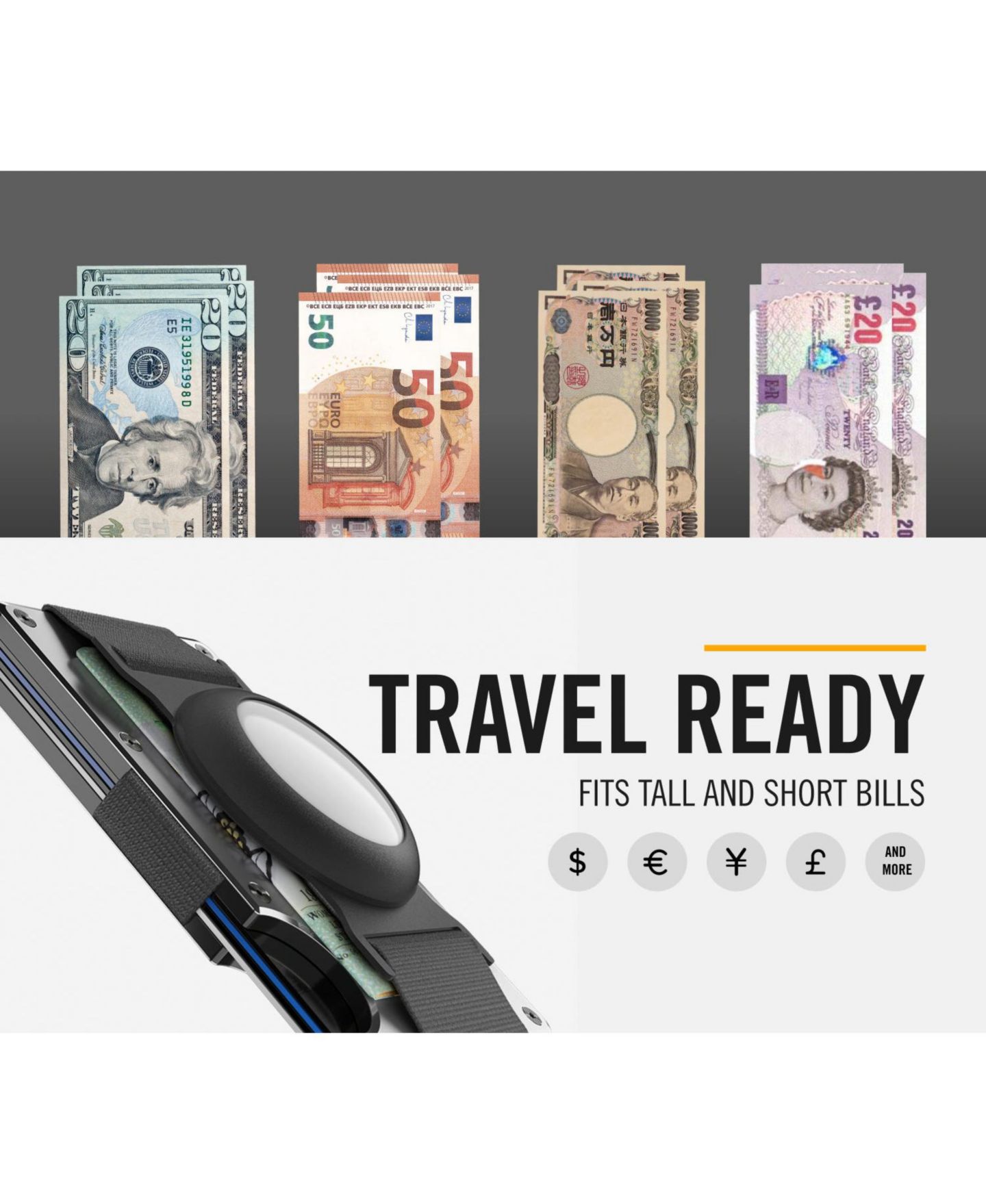 Мужской кошелёк The Ridge RIDGE Wallet for Magsafe - Alpine Navy - Cash Strap, цвет: Тёмно-синий — фото 9