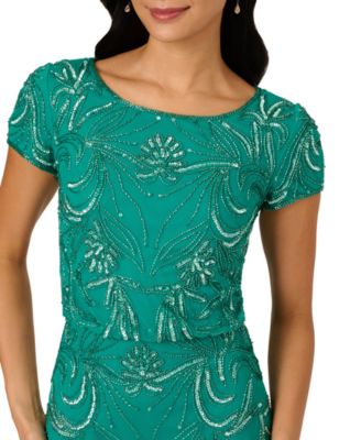 Women's Floral Sequin Gown 