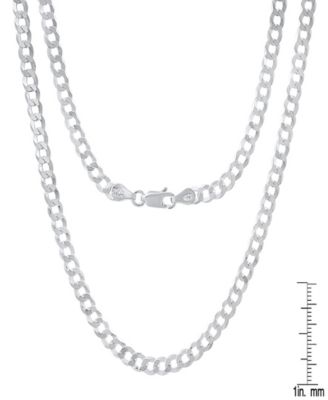 Unisex Sterling Silver Diamond Cut Curb Link Chain Necklace