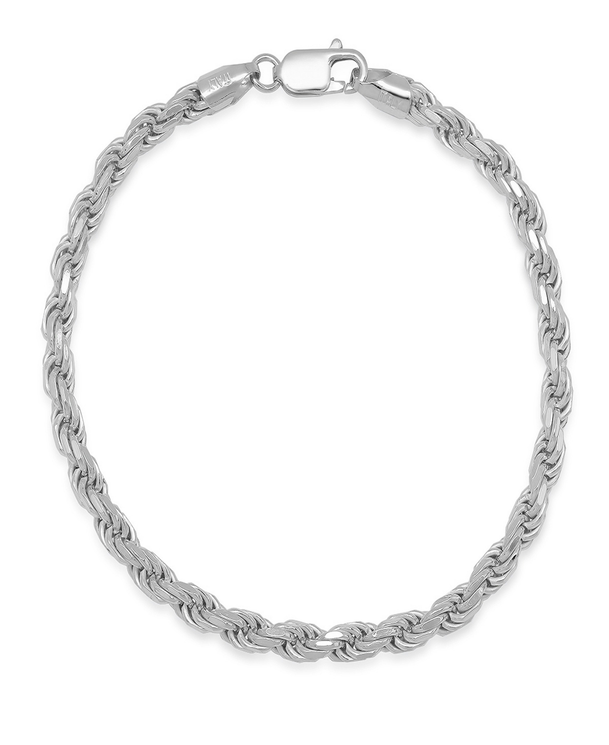 Unisex Sterling Silver Rope Chain Bracelet - Gold