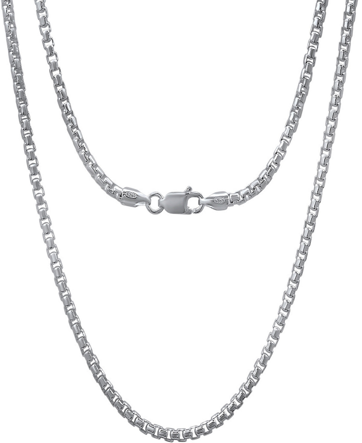 Steeltime Unisex Sterling Silver Box Link Chain Necklace