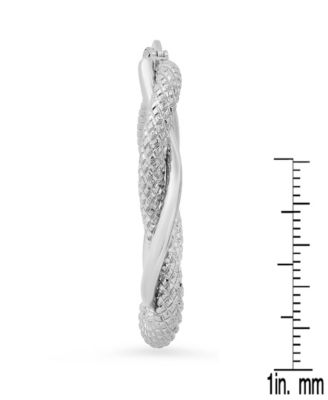 Women's Stainless Steel Twisted Double Layered Hoop Earrings