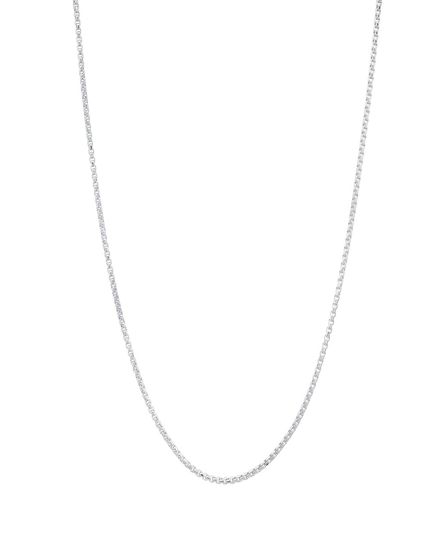 Unisex Sterling Silver Box Chain Necklace