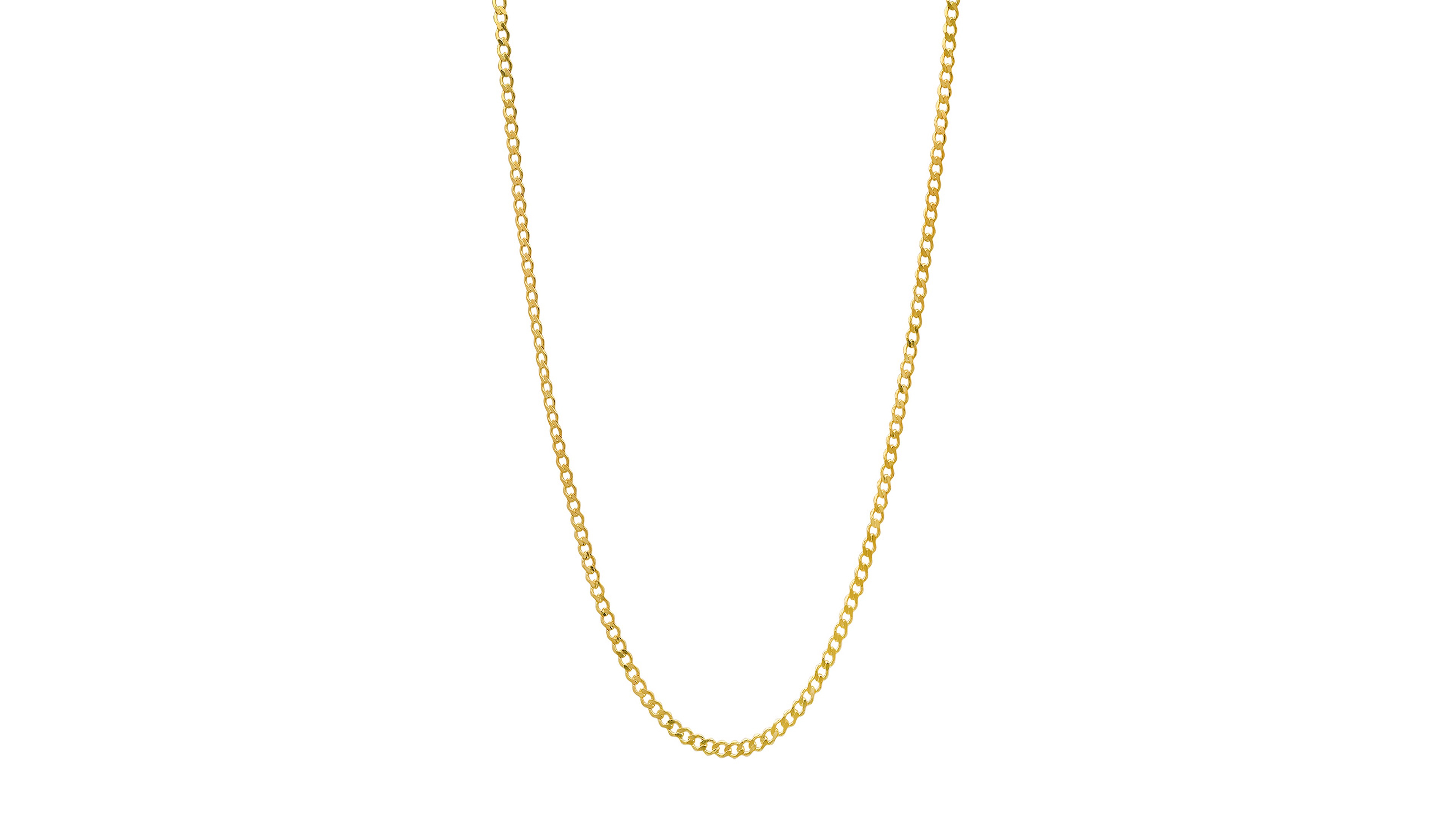 Steeltime Unisex 14K Gold Plated Cuban Flat Necklace