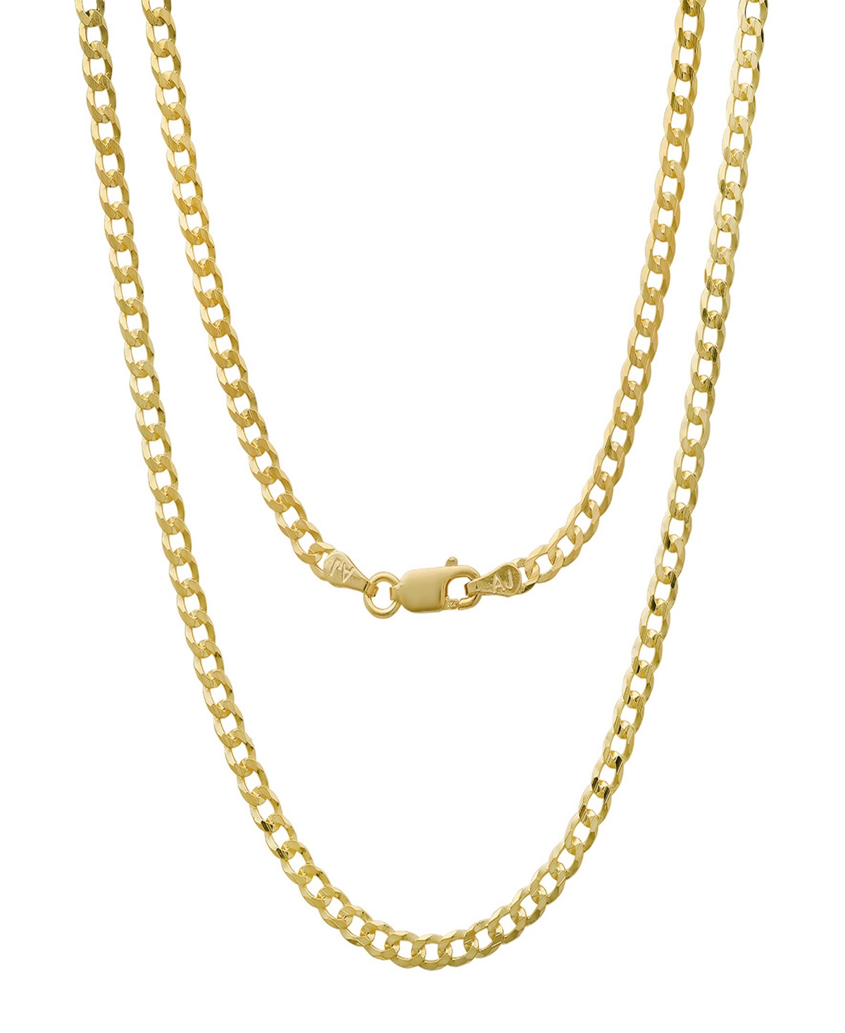 Steeltime Unisex 14K Gold Plated Cuban Superflat Necklace