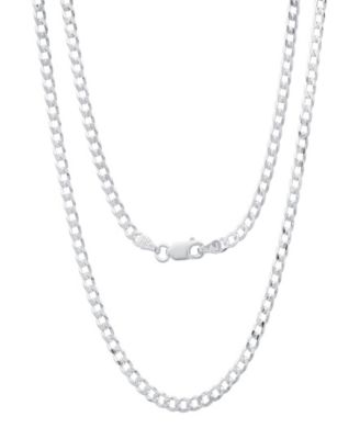 Unisex Sterling Silver Cuban Superflat Necklace
