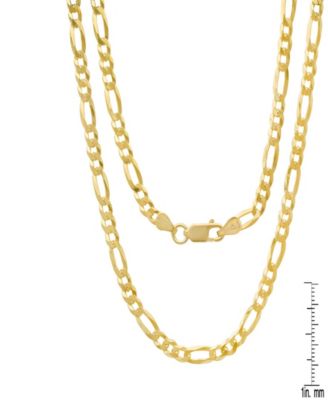 Unisex 14K Gold Plated Figaro Superflat Necklace