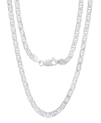 Unisex Sterling Silver Mariner Superflat Necklace