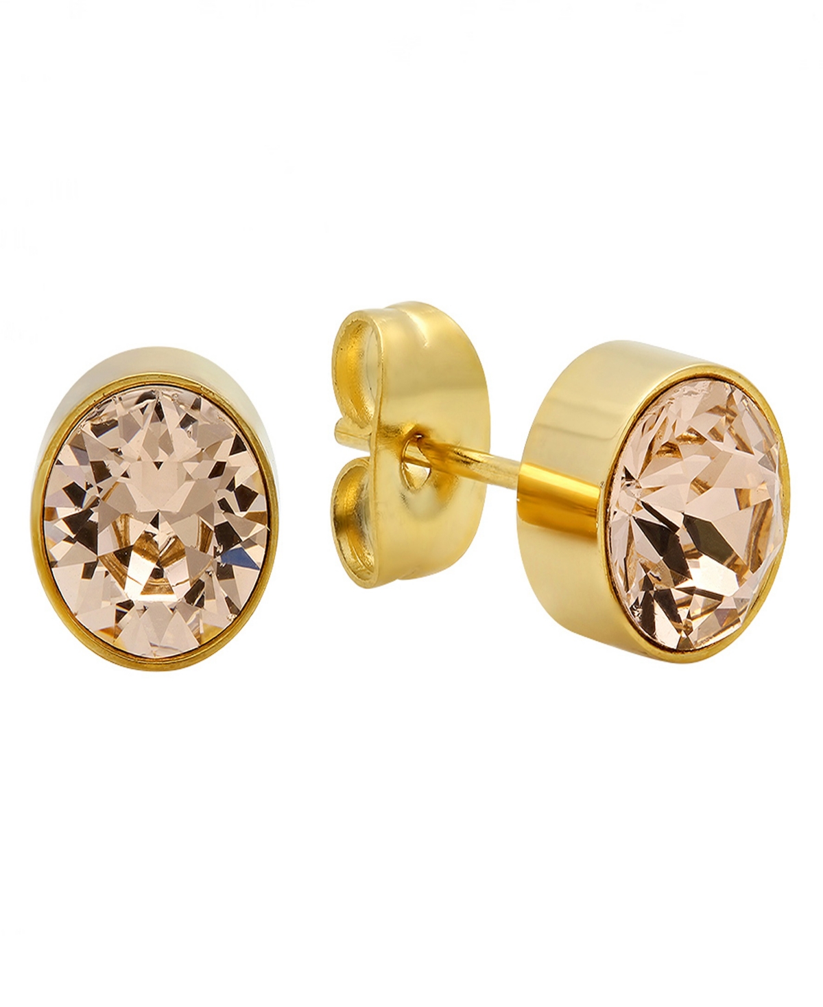 Women's 18Kt Gold-Plated Stainless-Steel Stud Earrings - Gold, Orange