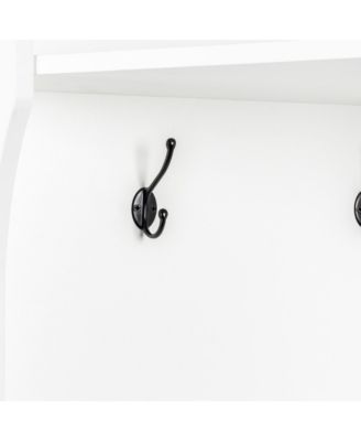 Minimalist Corner Hall Tree with Shoe Bench & Hooks