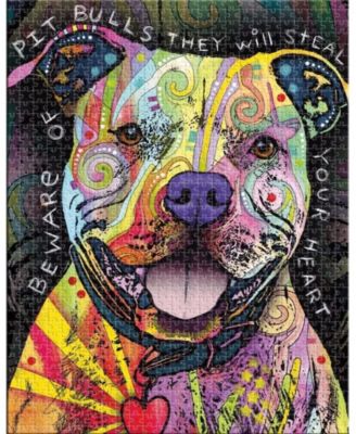 Dean Russo Beware Pit Bull 500 Piece Jigsaw Puzzle