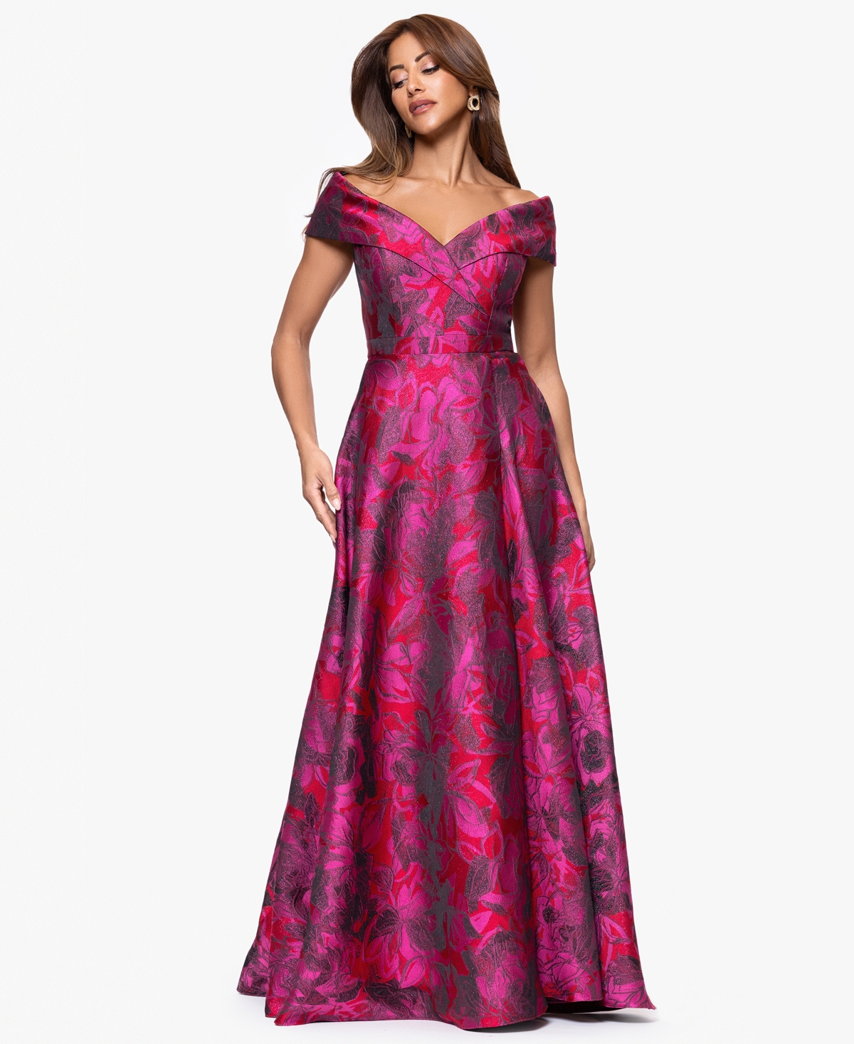 Xscape Women's Printed Sweetheart Ball Gown
