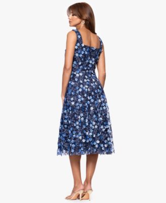 Women's Printed Square-Neck Sleeveless Dress