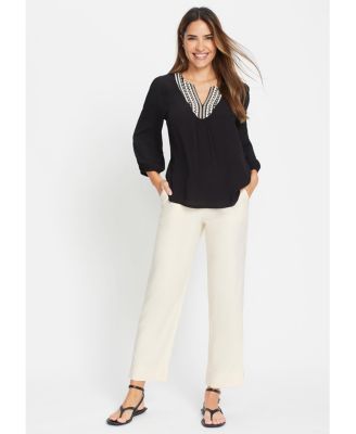 Women's Mona Fit Linen Blend Pull-On Pant