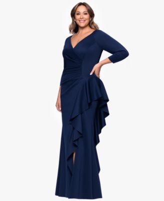 Plus Size V-Neck Long Sheath Dress