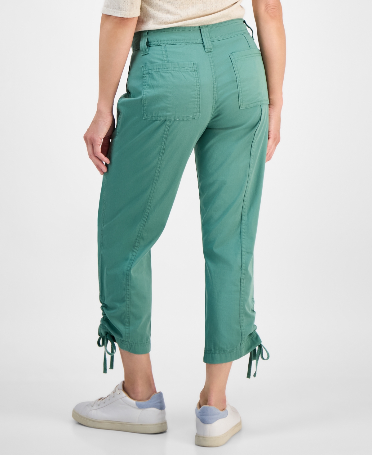 Style & Co Petite Mid-rise Tie-hem Capri Pants, Exclusively At Macy's In Green