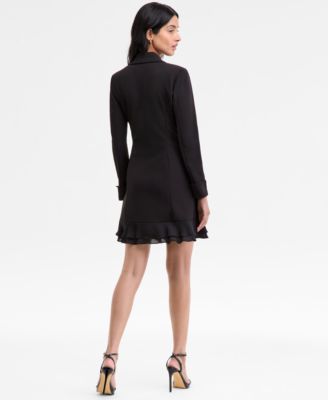 Women's Chiffon-Hem Blazer Dress