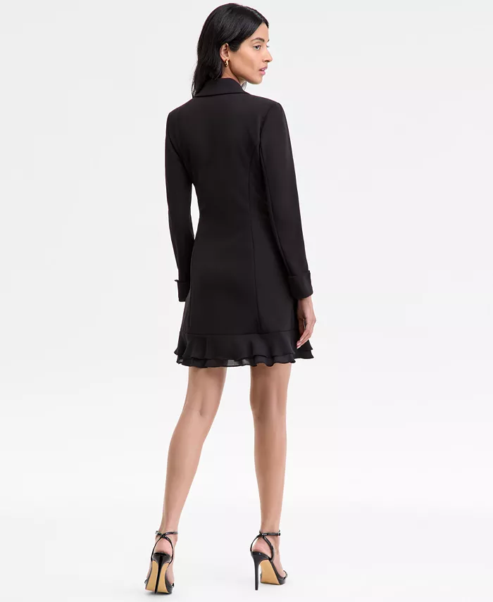 Women's Chiffon-Hem Blazer Dress - thumbnail 10