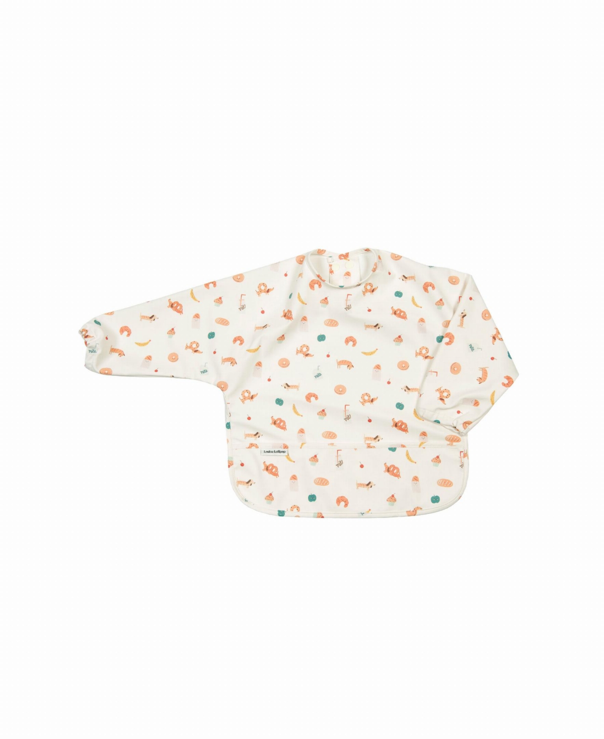 Loulou Lollipop Baby Long Sleeve Bib Learning Utensil Set In Neutral