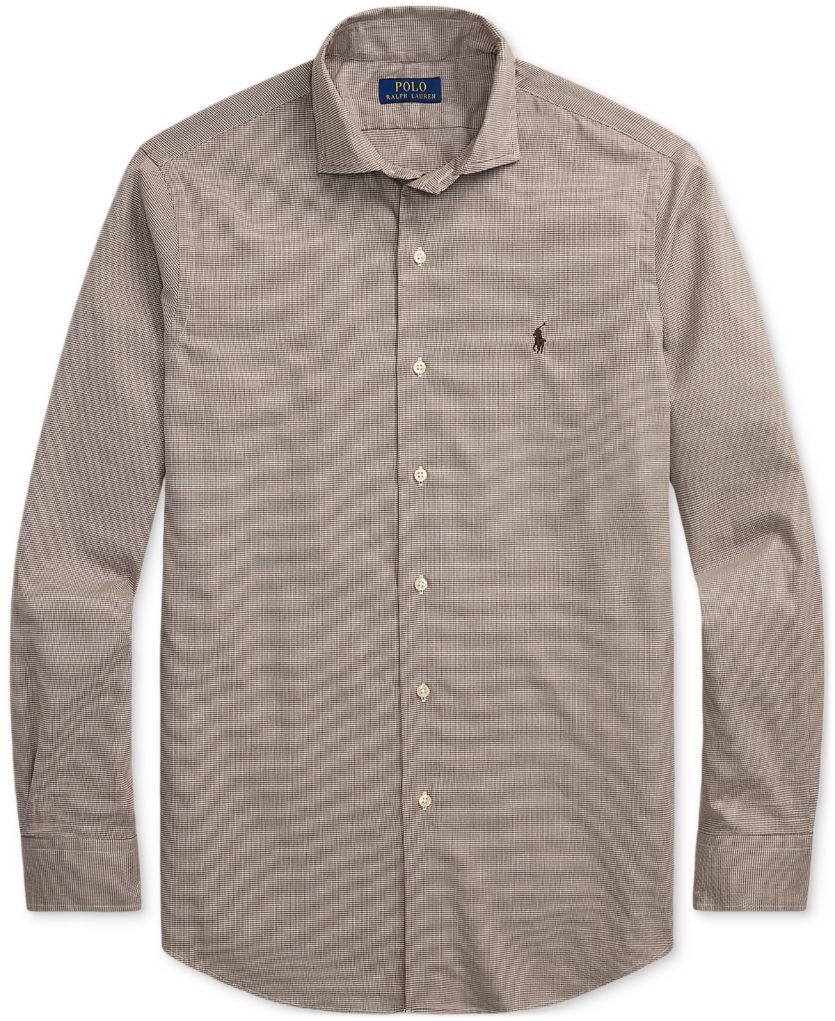 Polo Ralph Lauren Classic Fit Houndstooth Twill Shirt In Brown