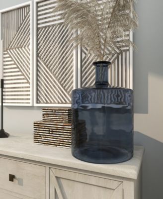 Glass 18" Bottleneck Modern Vase