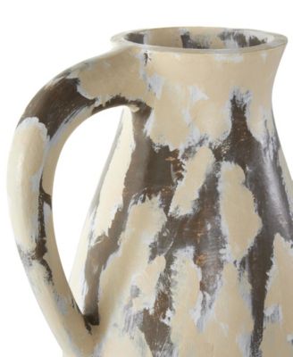 Antique Style Pot Ceramic 19" Farmhouse Vase with Curved Handle