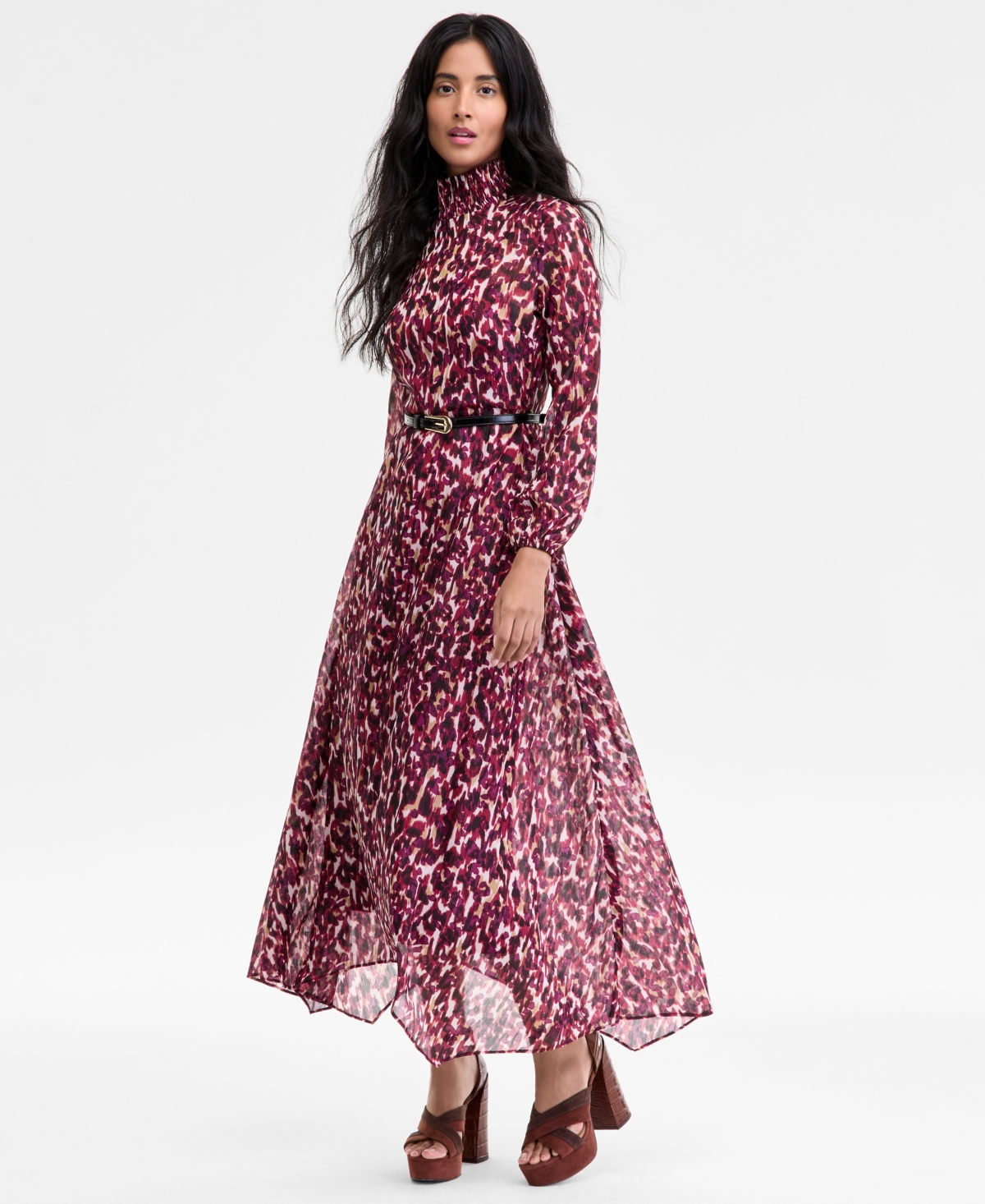 Halston Women's Printed Chiffon Maxi Dress In Multi
