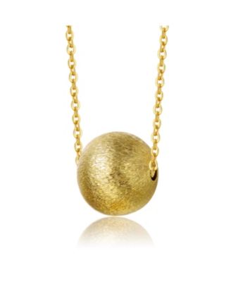 14K Gold-Plated Textured Ball Necklace with Link Chain