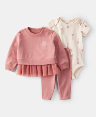 Carter's - Baby Girls Ballet Little Pullover Top, Bodysuit & Pants, 3 Piece Set
