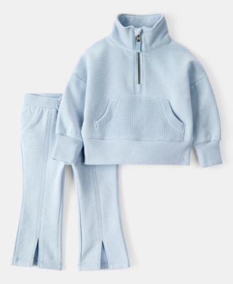 Carter's - Baby Girls Quarter-Zip Pullover & Pants, 2 Piece Set