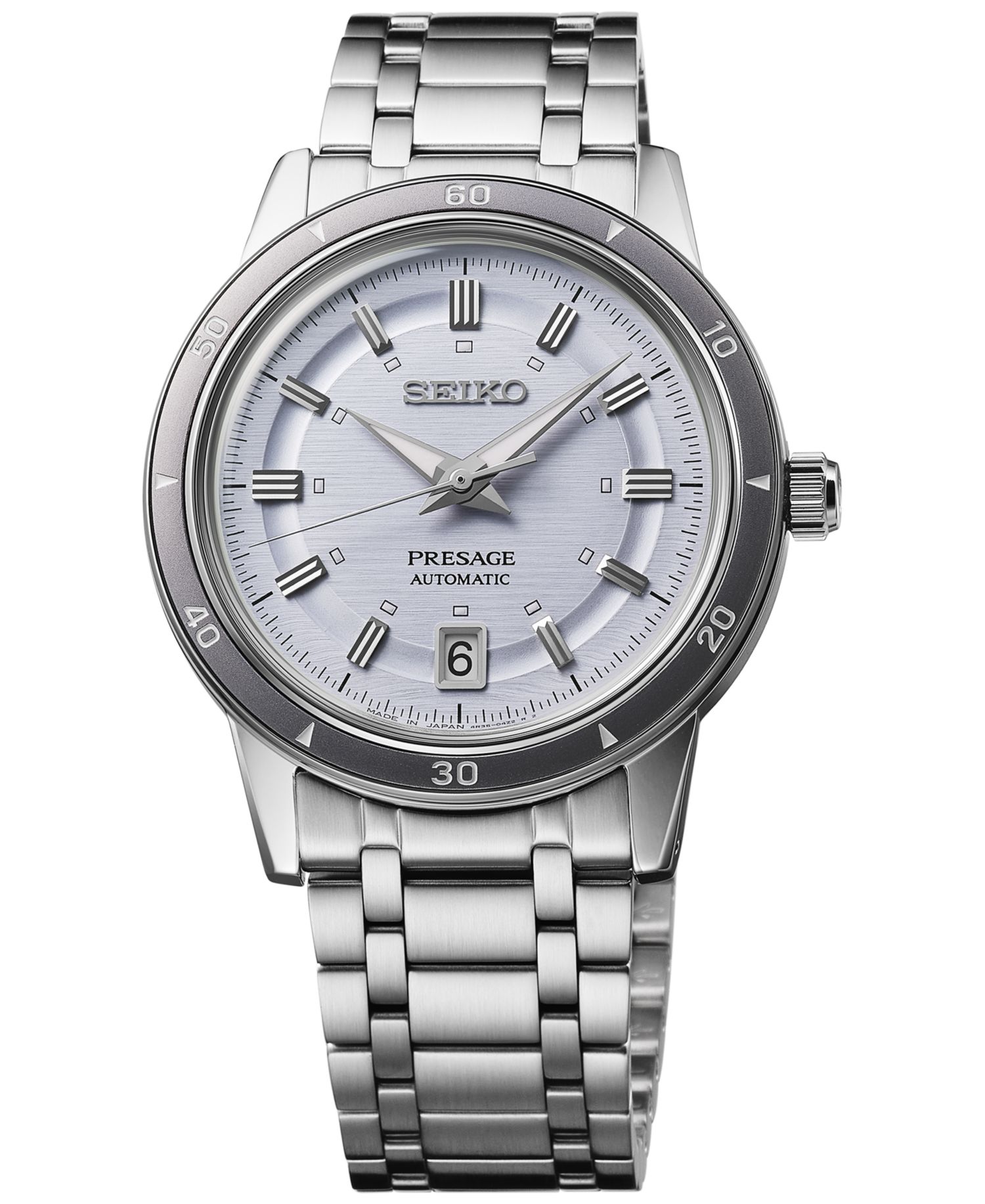 Men's Automatic Presage Style 60s Stainless Steel Bracelet Watch 40mm