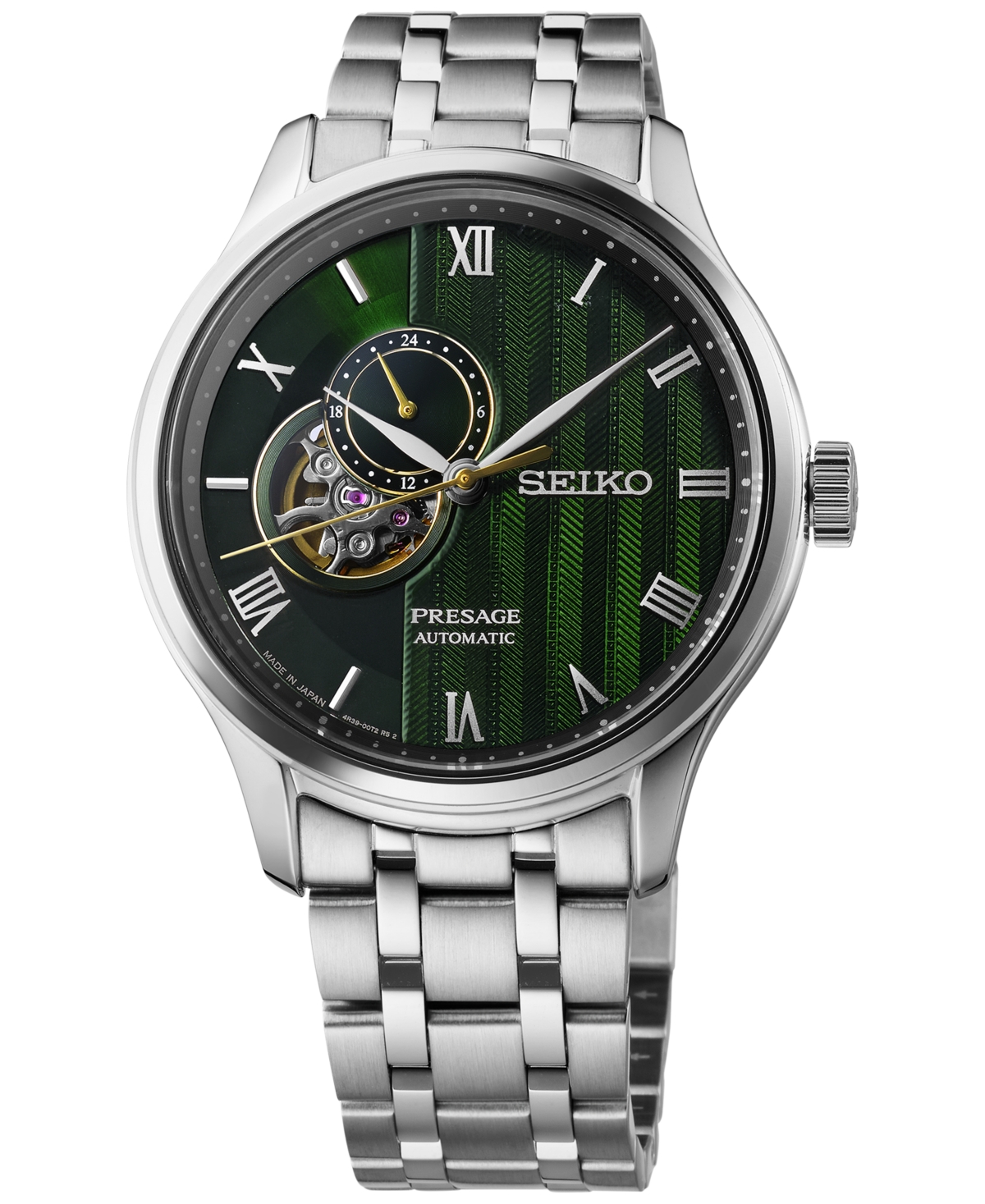 Men's Automatic Presage Japanese Garden Stainless Steel Bracelet Watch 42mm - Green