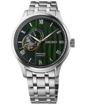 SEIKO / Presage/Japanese Garden自動巻腕時計/アナログ/ステンレス/BLK/SLV/4R39 Seiko Men's Automatic Presage Japanese Garden Stainless Steel
