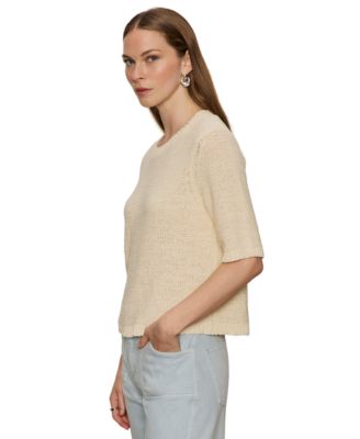 Women's Tape Yarn Crewneck Short-Sleeve T-Shirt 