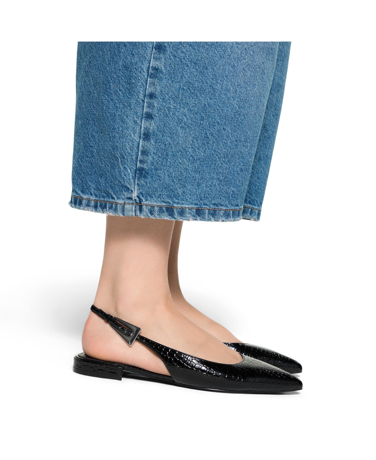 Aldo Kristell Pointed Toe Slingback Flat In Black
