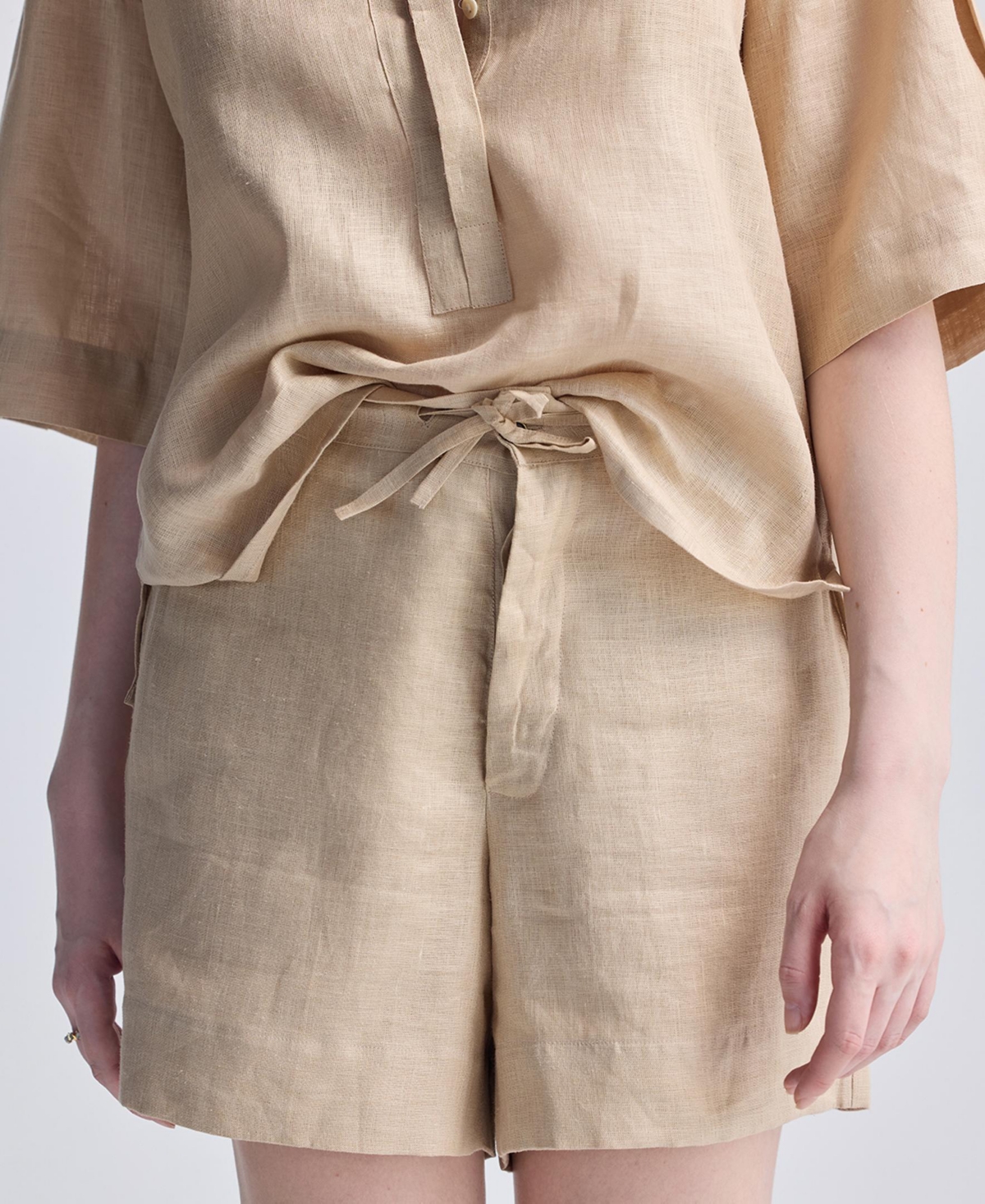 Women's Drawstring Shorts in Neutral Beige - Neutral beige