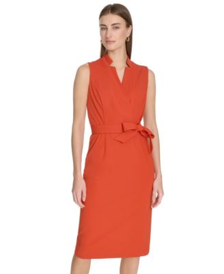 Petite Sleeveless Midi Sheath Dress