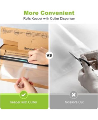 Bonsenkitchen 8” x 150  Vacuum Seal Roll Keeper with Cutter for Food Storage and Sous Vide