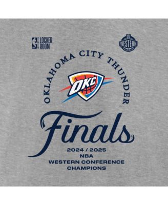 Men's Steel Oklahoma City Thunder 2025 NBA Western Conference Champions Locker Room T-Shirt