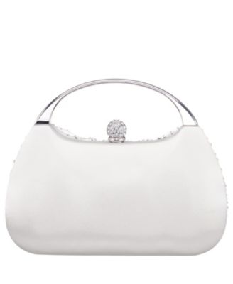 Crystal Twist Chiffon and Satin Minaudiere Clutch Bag