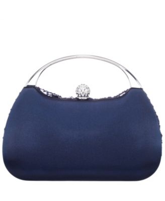 Crystal Twist Chiffon and Satin Minaudiere Clutch Bag