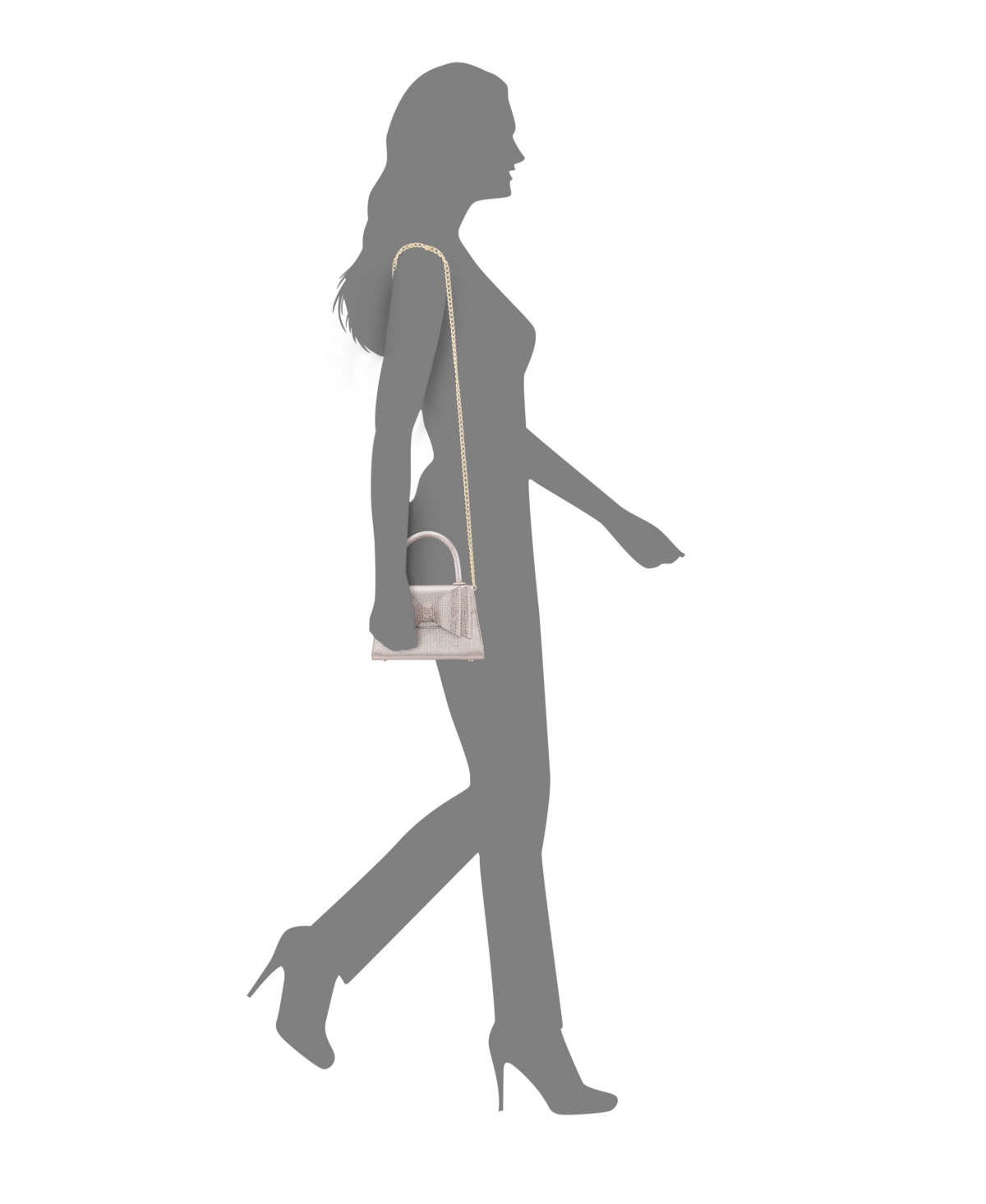 Nina Crystal Double Bow Handheld Satchel Bag