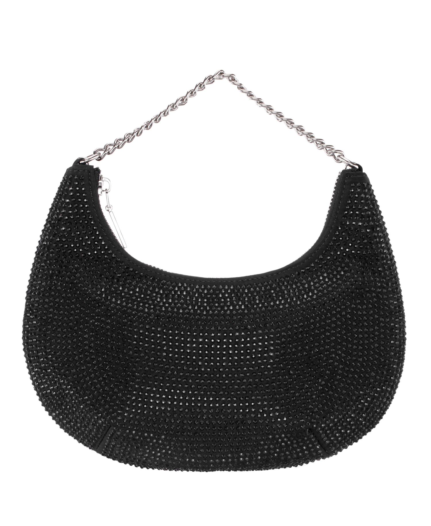 All Over Crystal Crescent Moon Crossbody Bag