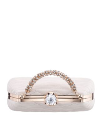 Quilted Minaudiere Handle Clutch Bag