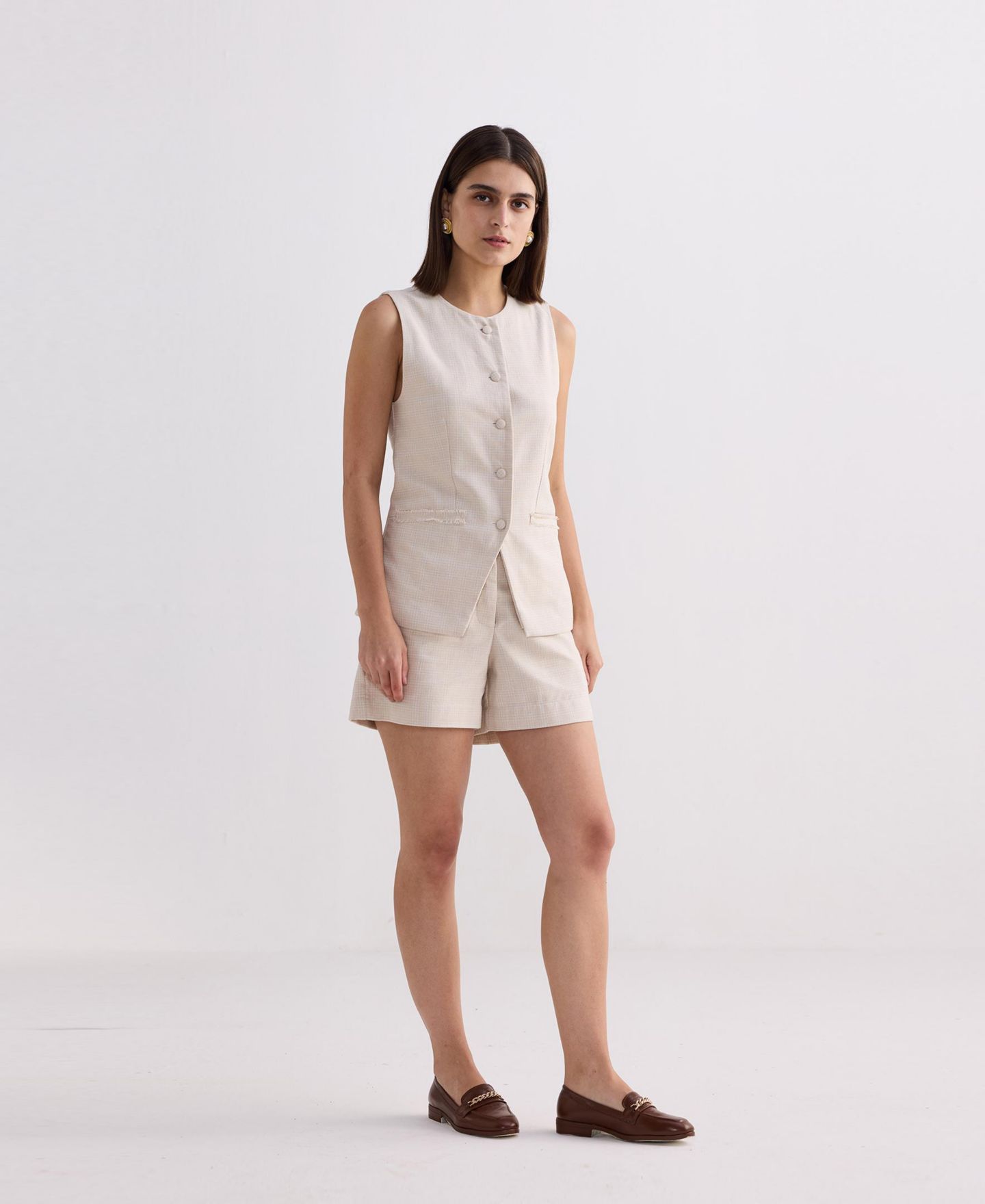 Женские шорты Reistor Cotton Tweed, цвет: Каштановый — фото 5
