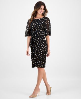 Women's Butterfly-Sleeve Sheath Dress