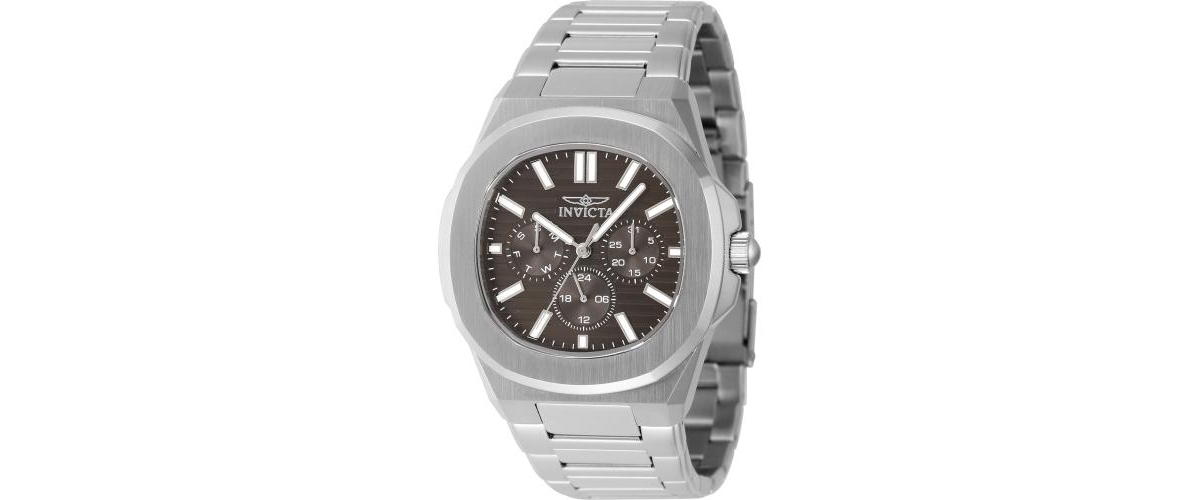Men's 48327 Speedway Quartz 3 Hand Brown Dial Watch - Silver